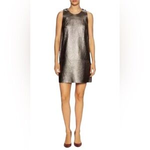 Phillip Lim 100% Lamb Leather Shift Dress Women’s 2 Small Gray & Purple Rodeo